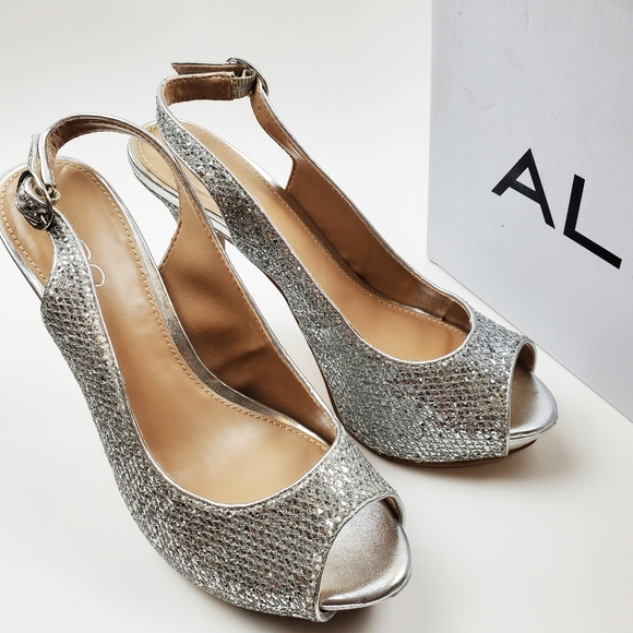 Aldo Silver Gray High Heels Sandals - Picture 2 of 11